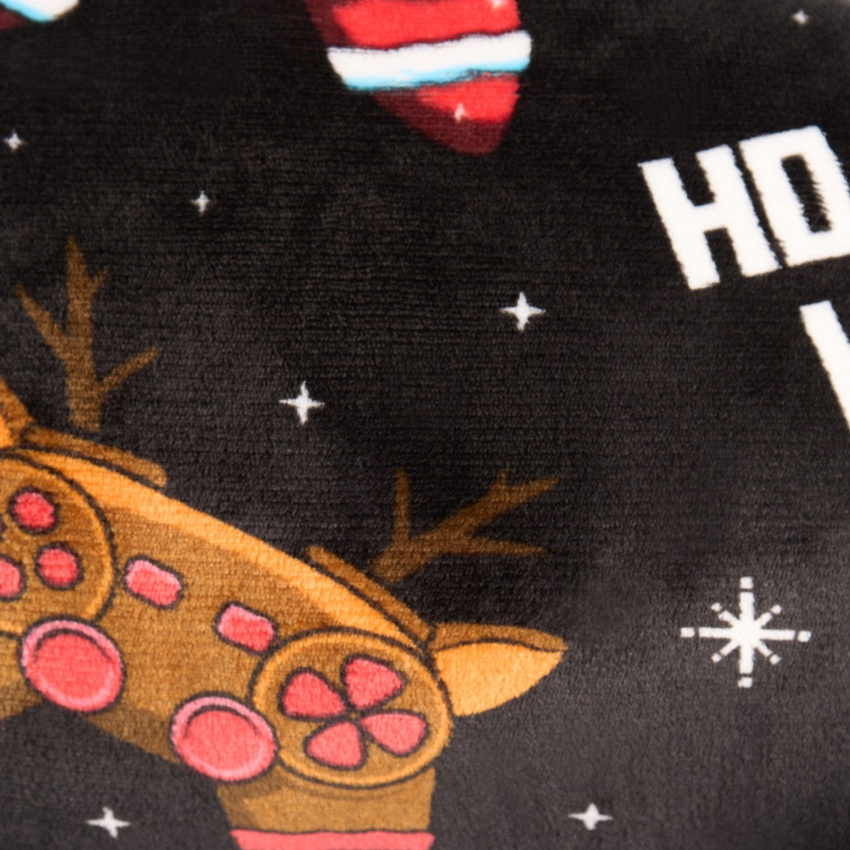 Kids Fleece Cuddle Cushion – Christmas Gaming - Black