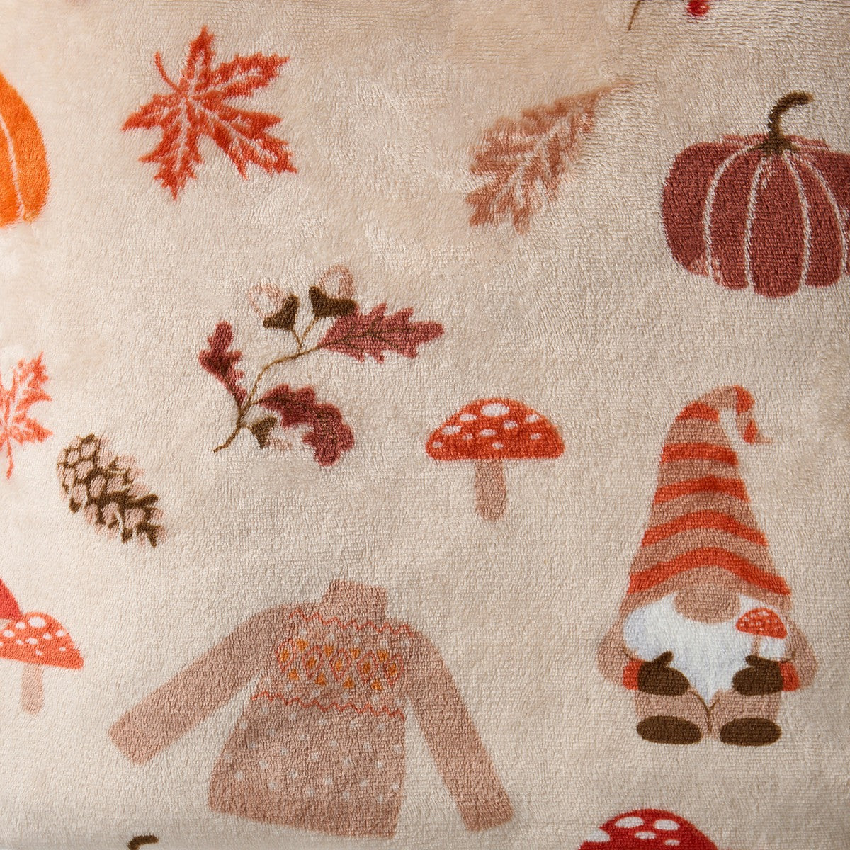 Autumnal Gonk Printed Throw – Natural