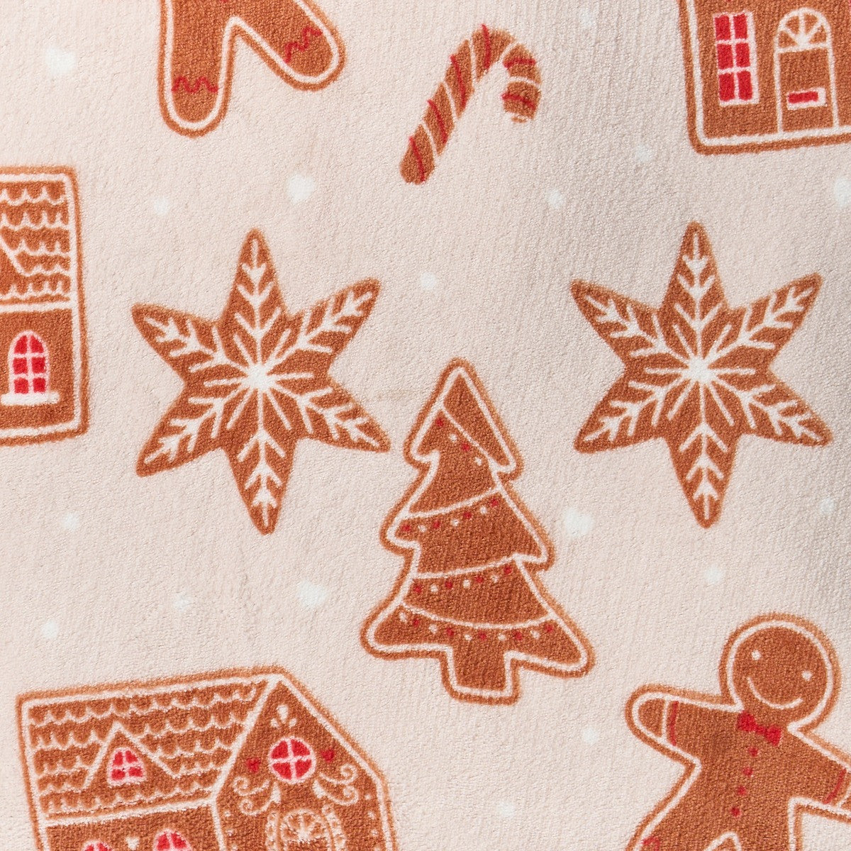 Gingerbread Print Throw – Beige