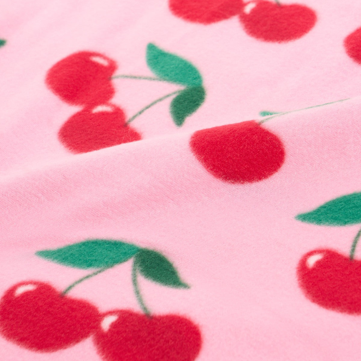 Cherry Print Fleece Throw – Pink/Red