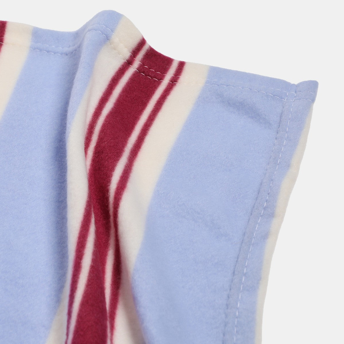 Vintage Stripe Fleece Throw – Blue/Burgundy