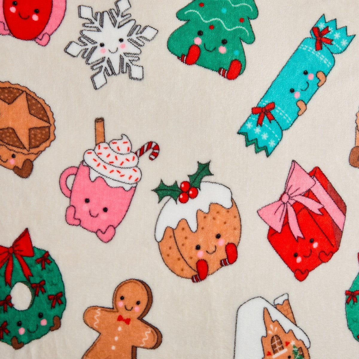 Ultra Soft Sweetie Pies Christmas Print Throw – Multi
