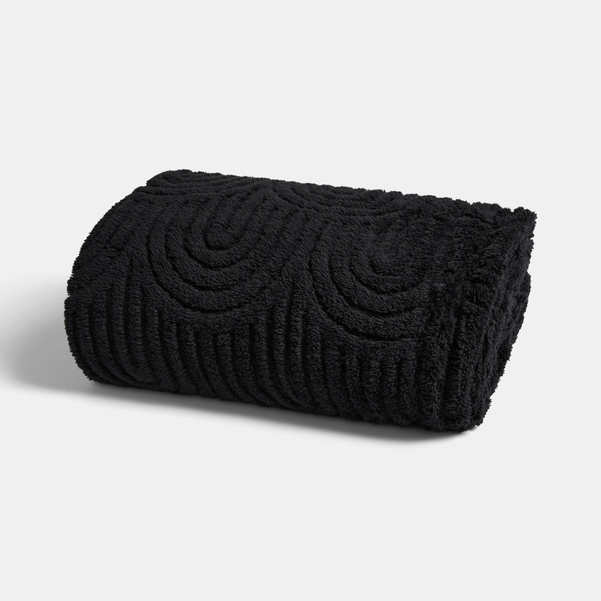 Tufted Arches Teddy Fleece Throw – Black
