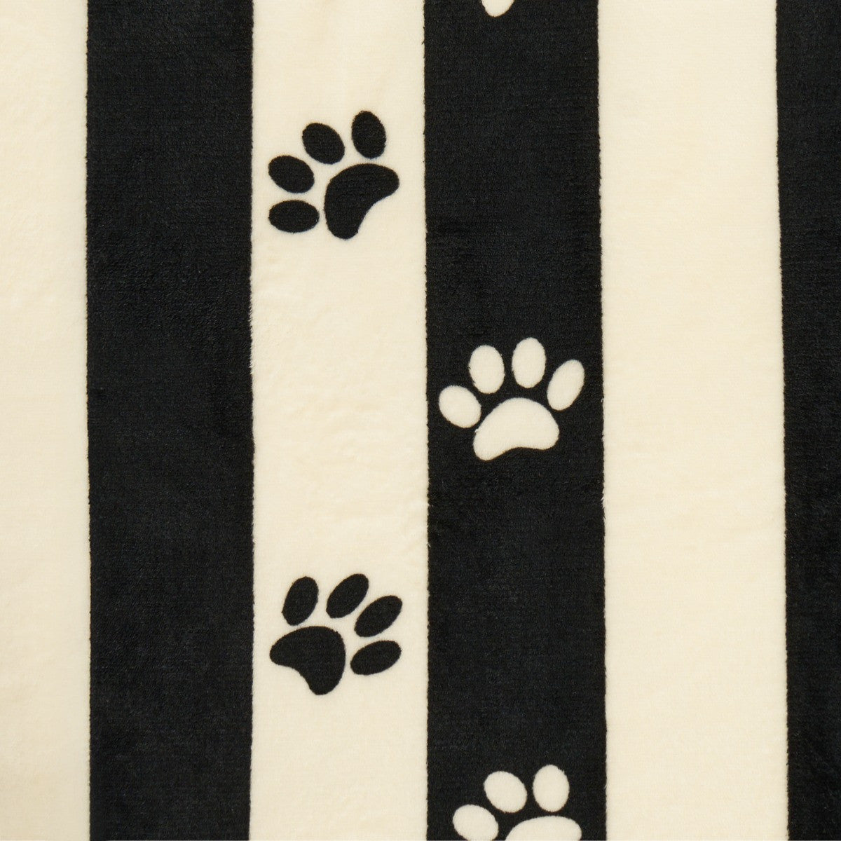 Stripe Paw Print Sherpa Reverse Throw – Monochrome