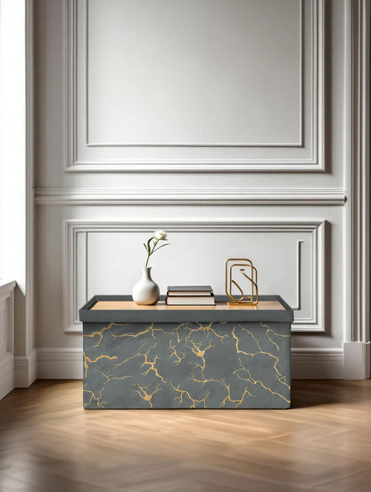 Luxury Marble Design Storage Box – Charcoal