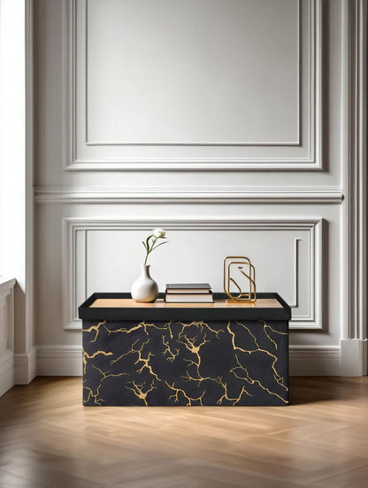 Luxury Marble Design Storage Box – Black