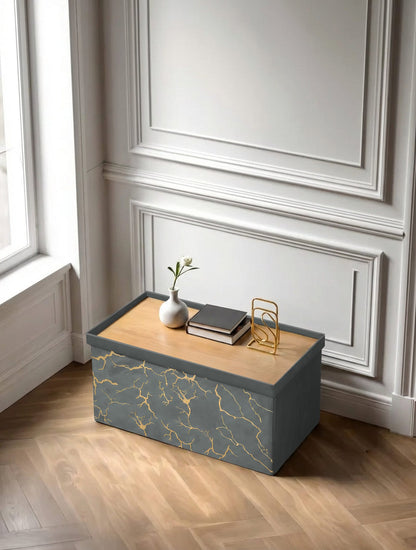 Luxury Marble Design Storage Box – Charcoal