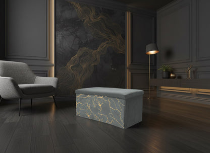 Luxury Marble Design Storage Box – Charcoal