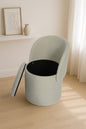 Modern Boucle Storage Stool – Off White