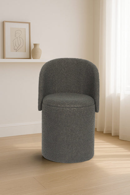 Modern Boucle Storage Stool – Charcoal