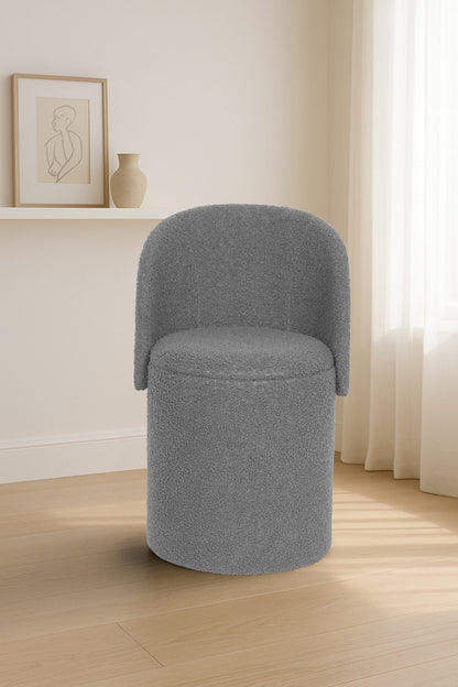 Modern Boucle Storage Stool – Grey