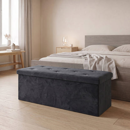 Premium Diamond Pattern Storage Box – Black