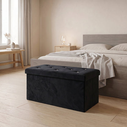 Premium Diamond Pattern Storage Box – Black