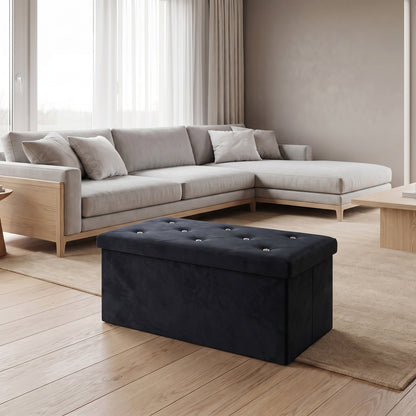 Premium Diamond Pattern Storage Box – Black