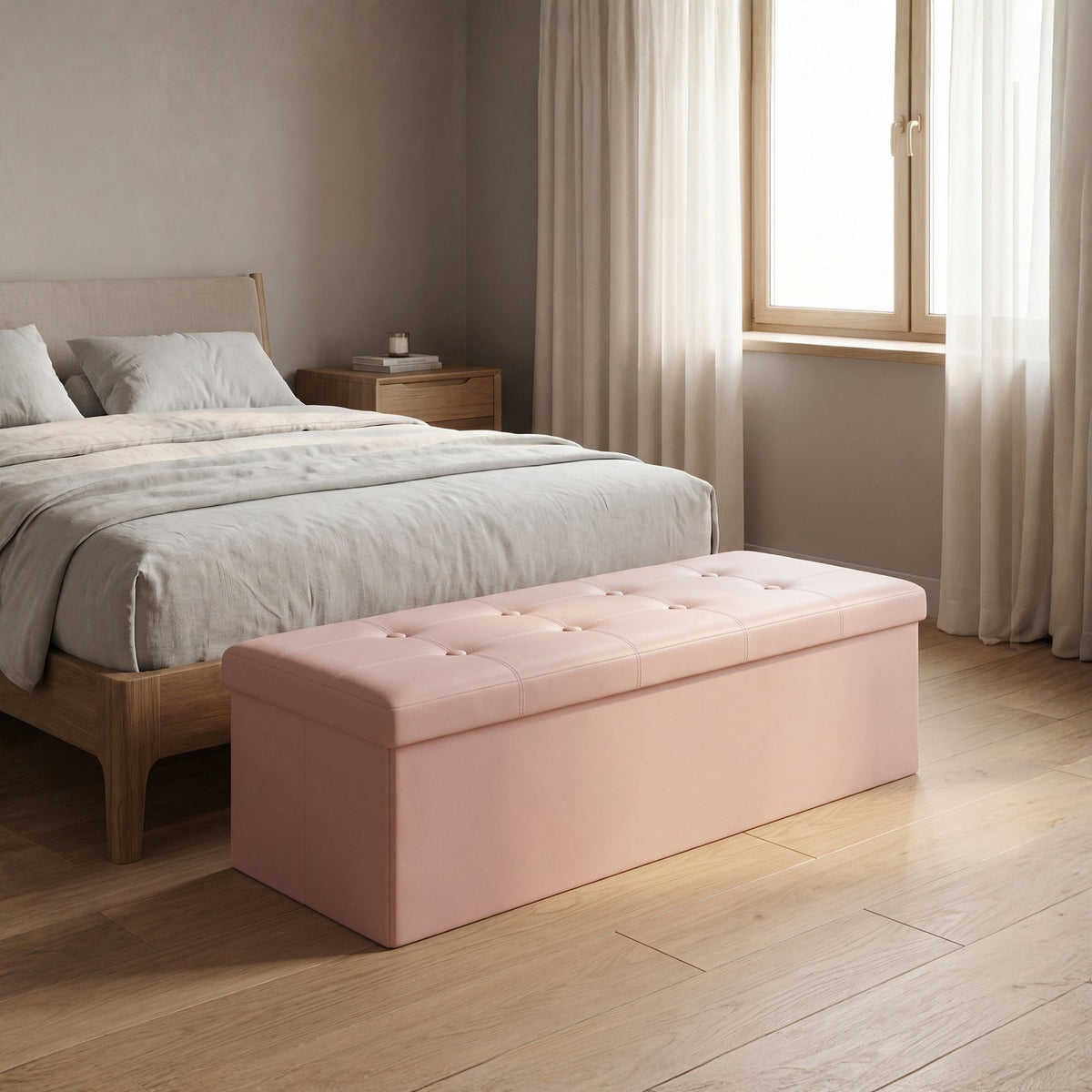 Elegant Leather Storage Box With Lid – Pink