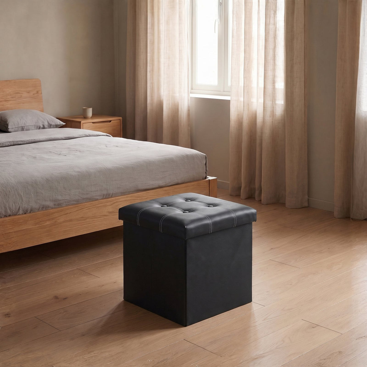 Elegant Leather Storage Box With Lid – Black