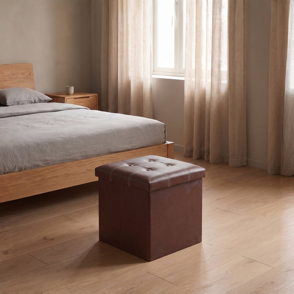 Elegant Leather Storage Box With Lid – Chocolate