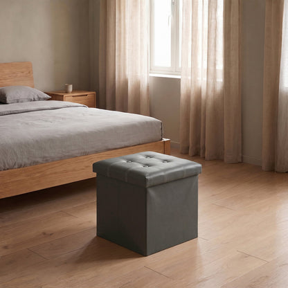 Elegant Leather Storage Box With Lid – Charcoal