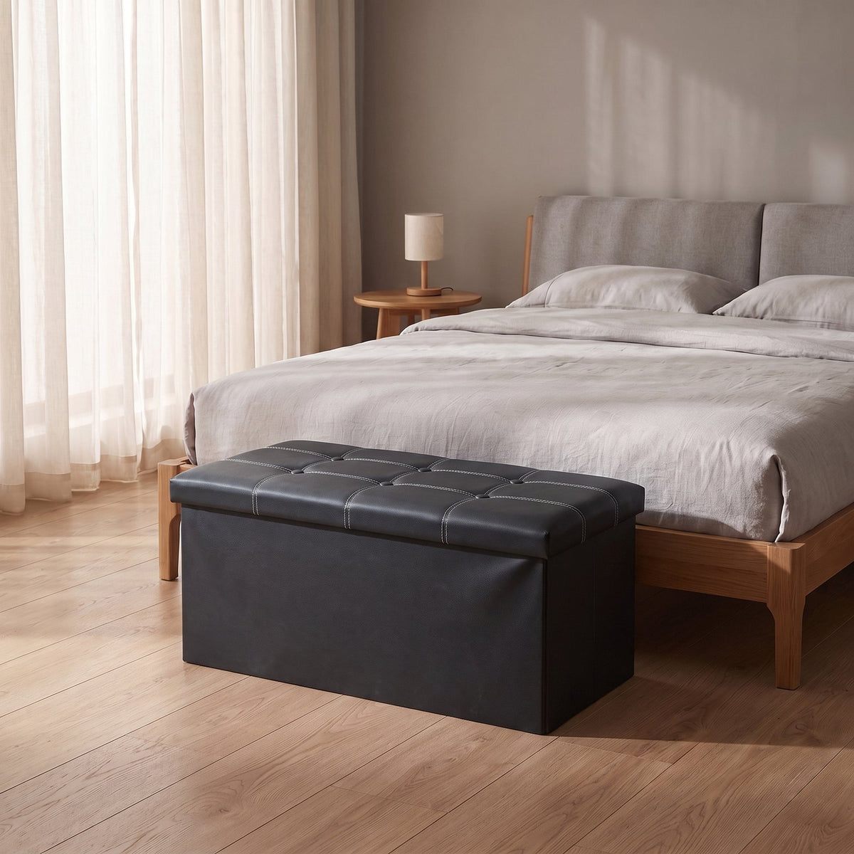 Elegant Leather Storage Box With Lid – Black