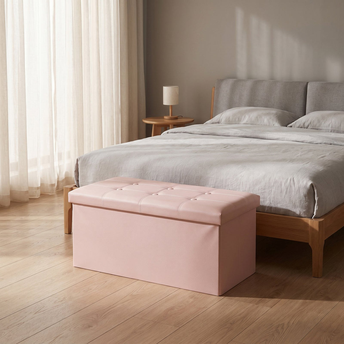 Elegant Leather Storage Box With Lid – Pink
