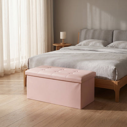Elegant Leather Storage Box With Lid – Pink
