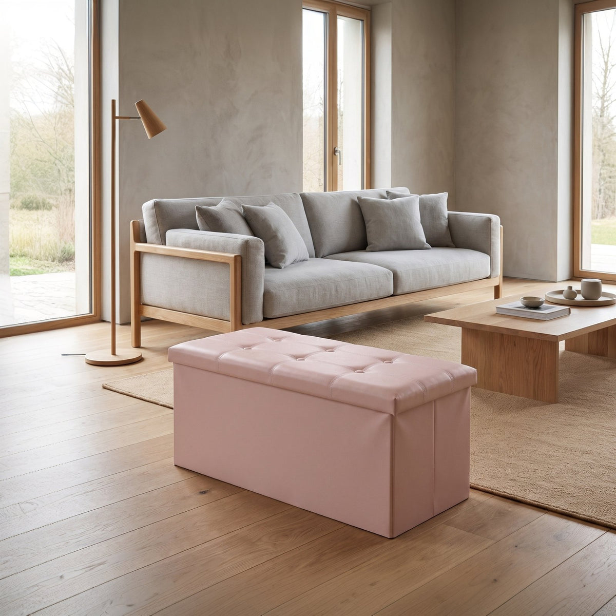 Elegant Leather Storage Box With Lid – Pink