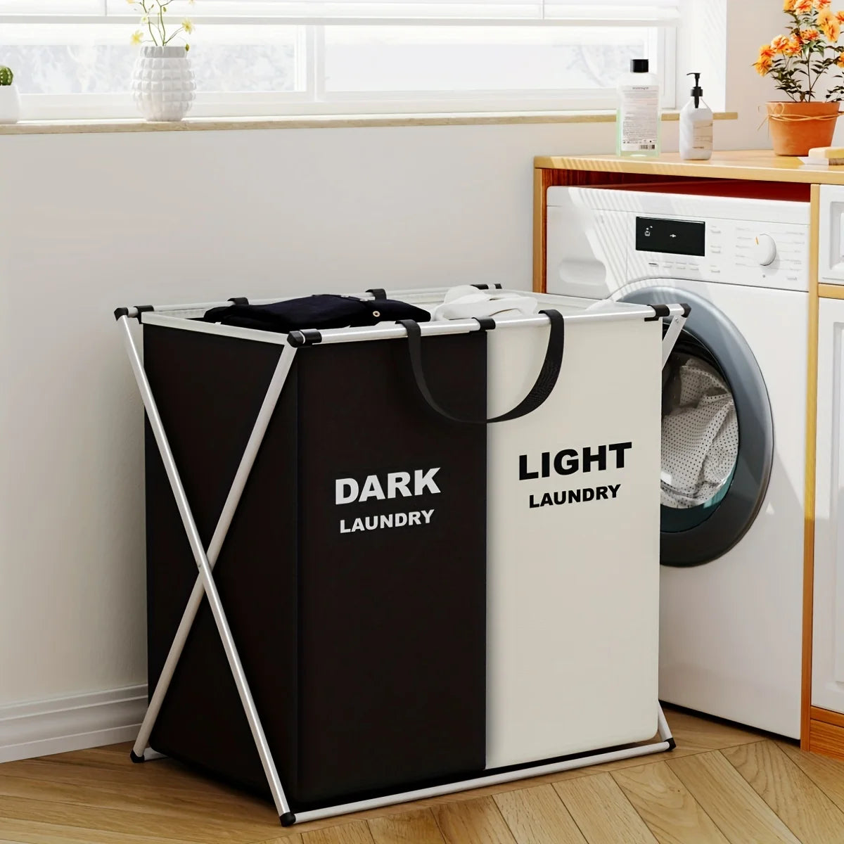 Large Divided Laundry Hamper with Sorting Sections