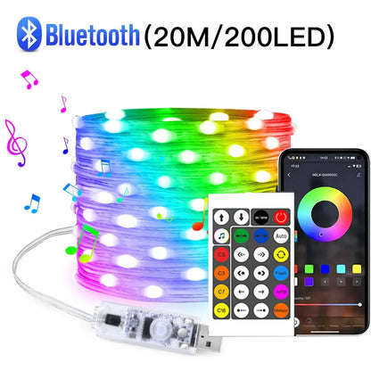 Colour Changing USB Fairy Lights with App & Remote - 20m – 200 LEDs