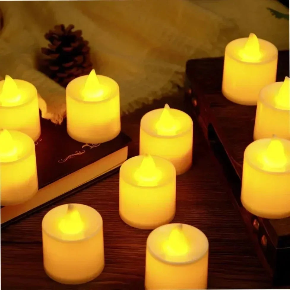 LED Flickering Tealights – 50 Pack