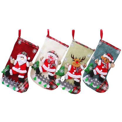 Plush Christmas Stockings – Set of 4