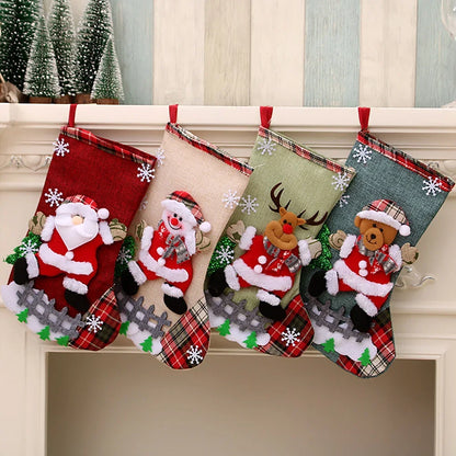 Plush Christmas Stockings – Set of 4