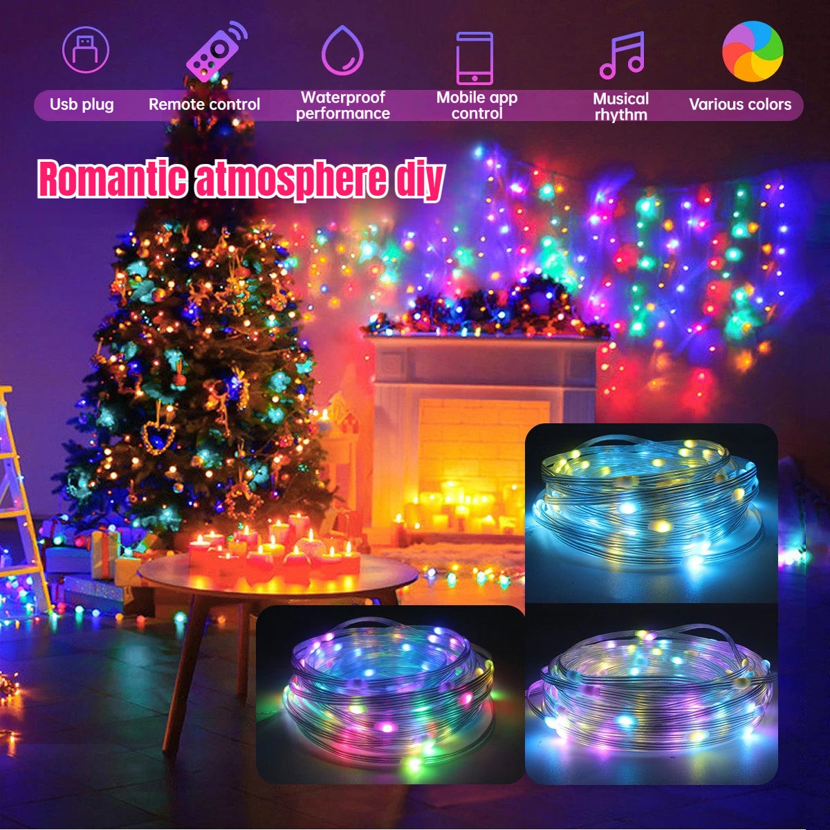 Colour Changing USB Fairy Lights with App & Remote