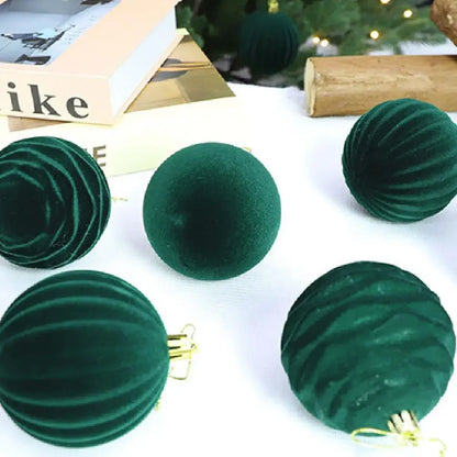 Velvet Christmas Baubles – 12 Pack (6cm)
