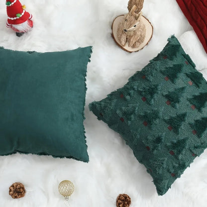 Christmas Tree Plush Cushion Cover 45 x 45cm