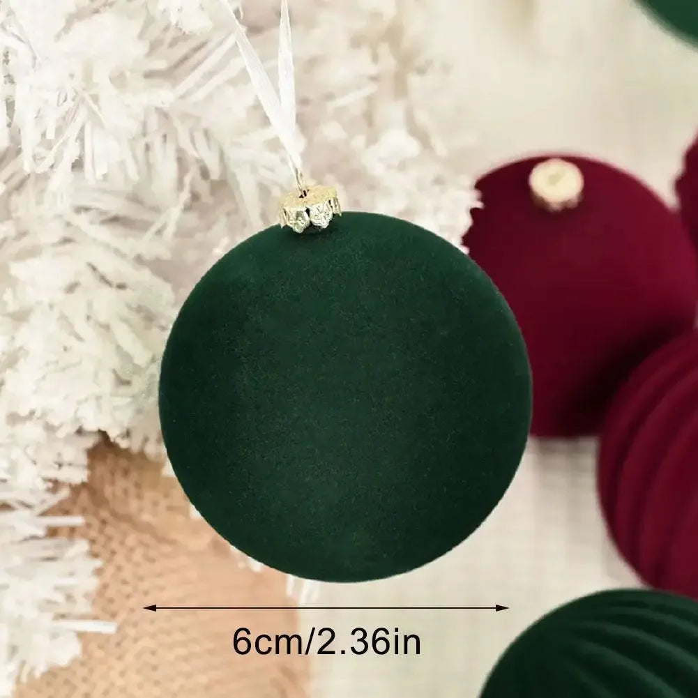 Velvet Christmas Baubles – 12 Pack (6cm)