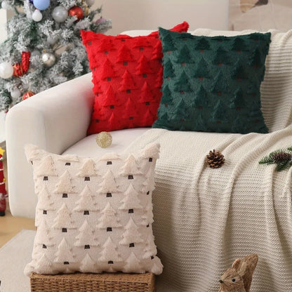 Christmas Tree Plush Cushion Cover 45 x 45cm