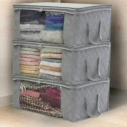 Foldable Fabric Storage Box with Lid – 50L - Grey