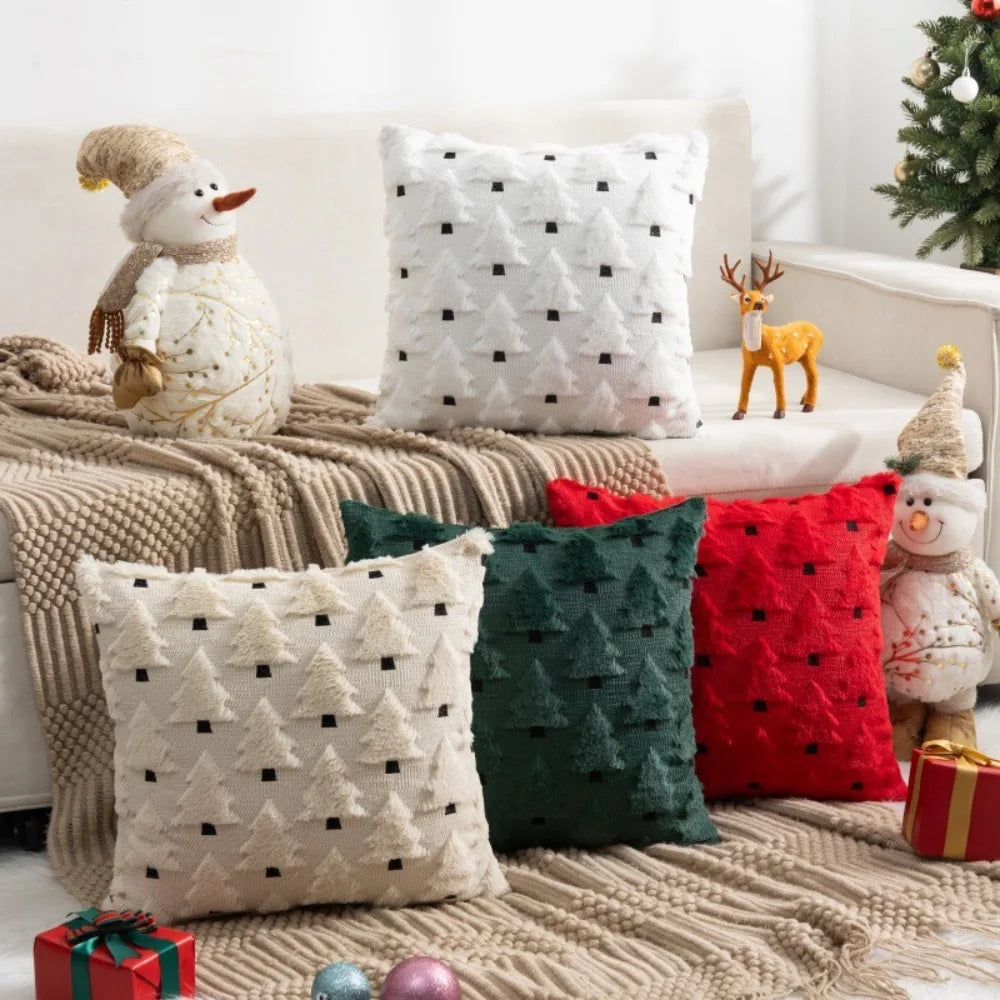 Christmas Tree Plush Cushion Cover 45 x 45cm