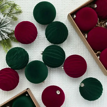 Velvet Christmas Baubles – 12 Pack (6cm)