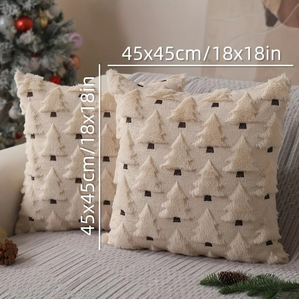 Christmas Tree Plush Cushion Cover 45 x 45cm