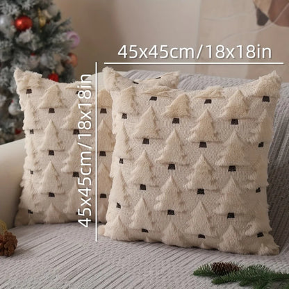 Christmas Tree Plush Cushion Cover 45 x 45cm