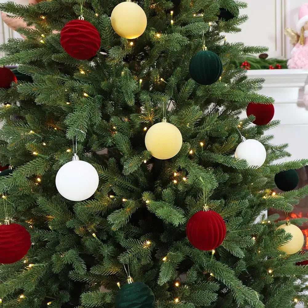 Velvet Christmas Baubles – 12 Pack (6cm)