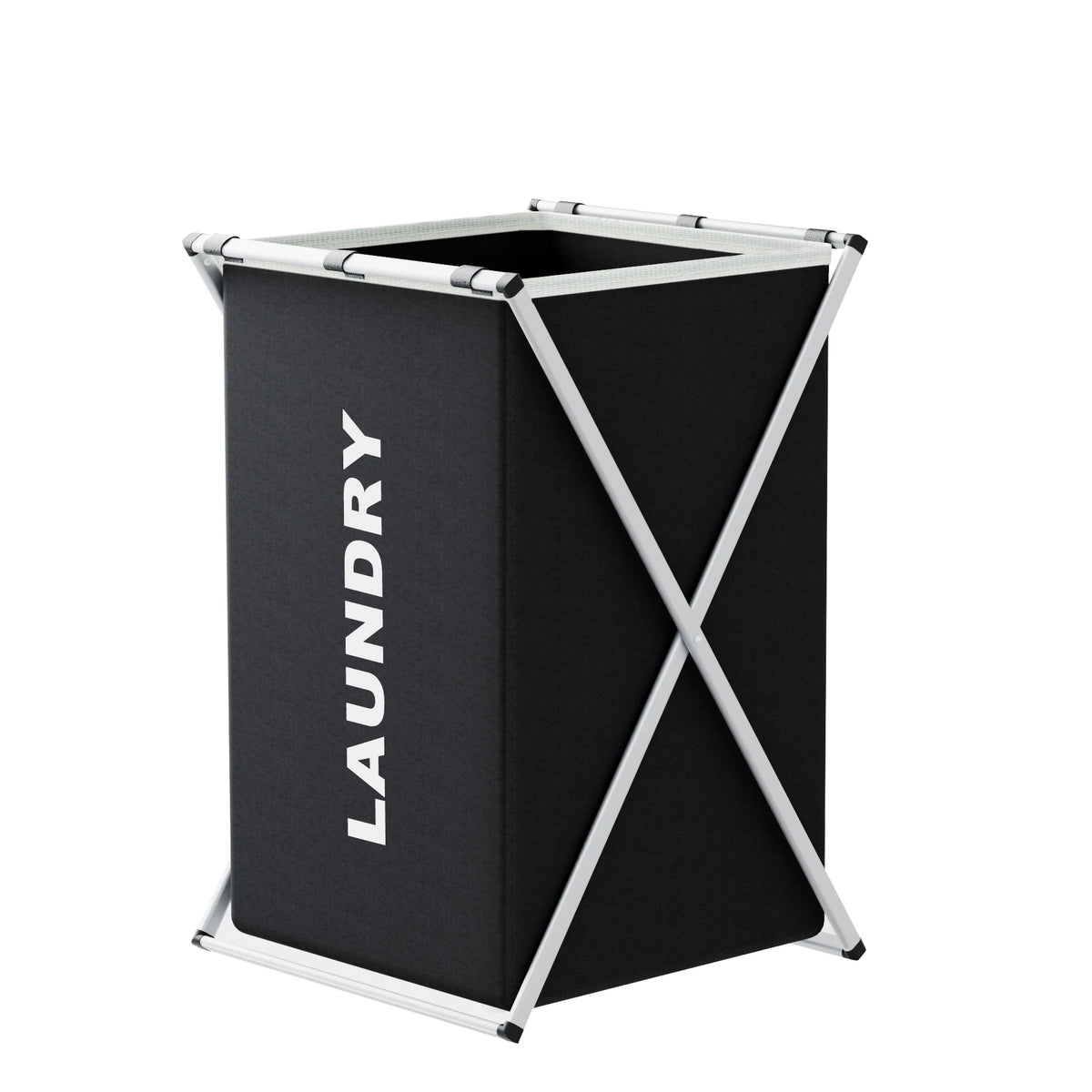 Large Divided Laundry Hamper with Sorting Sections - Single – Black