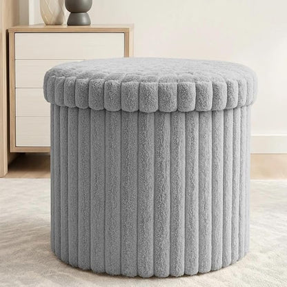 Luxury Fabric Storage Chest With Lid – Grey