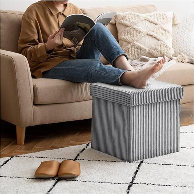 Luxury Fabric Storage Chest With Lid – Grey