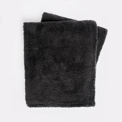 Teddy Fleece Throw – Black