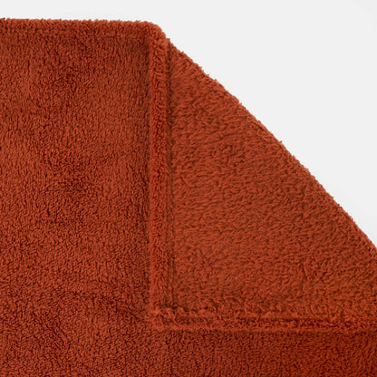 Teddy Fleece Throw – Rust