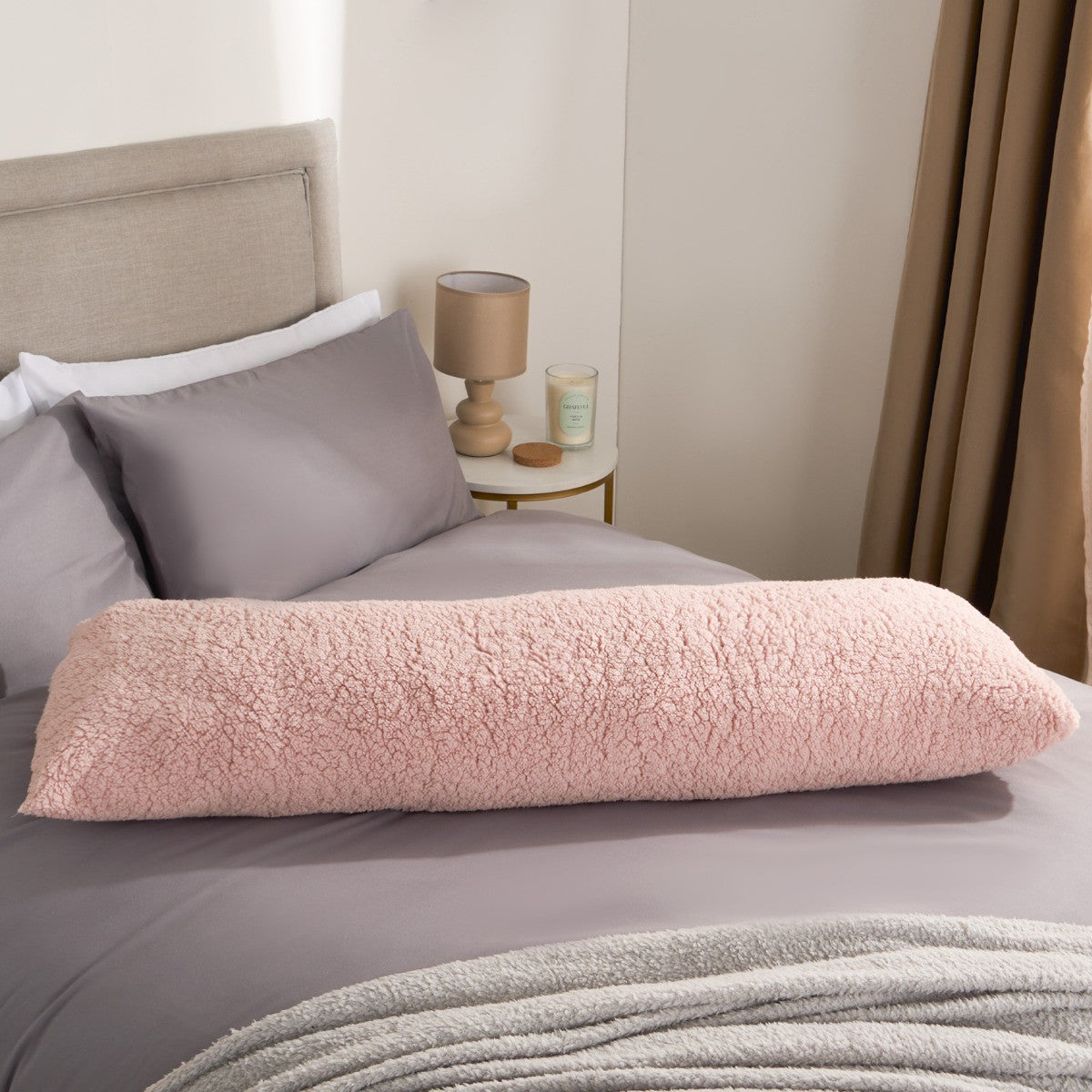 Teddy Bolster Pillow – Blush