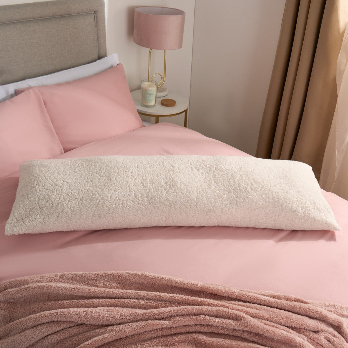 Teddy Bolster Pillow – Cream