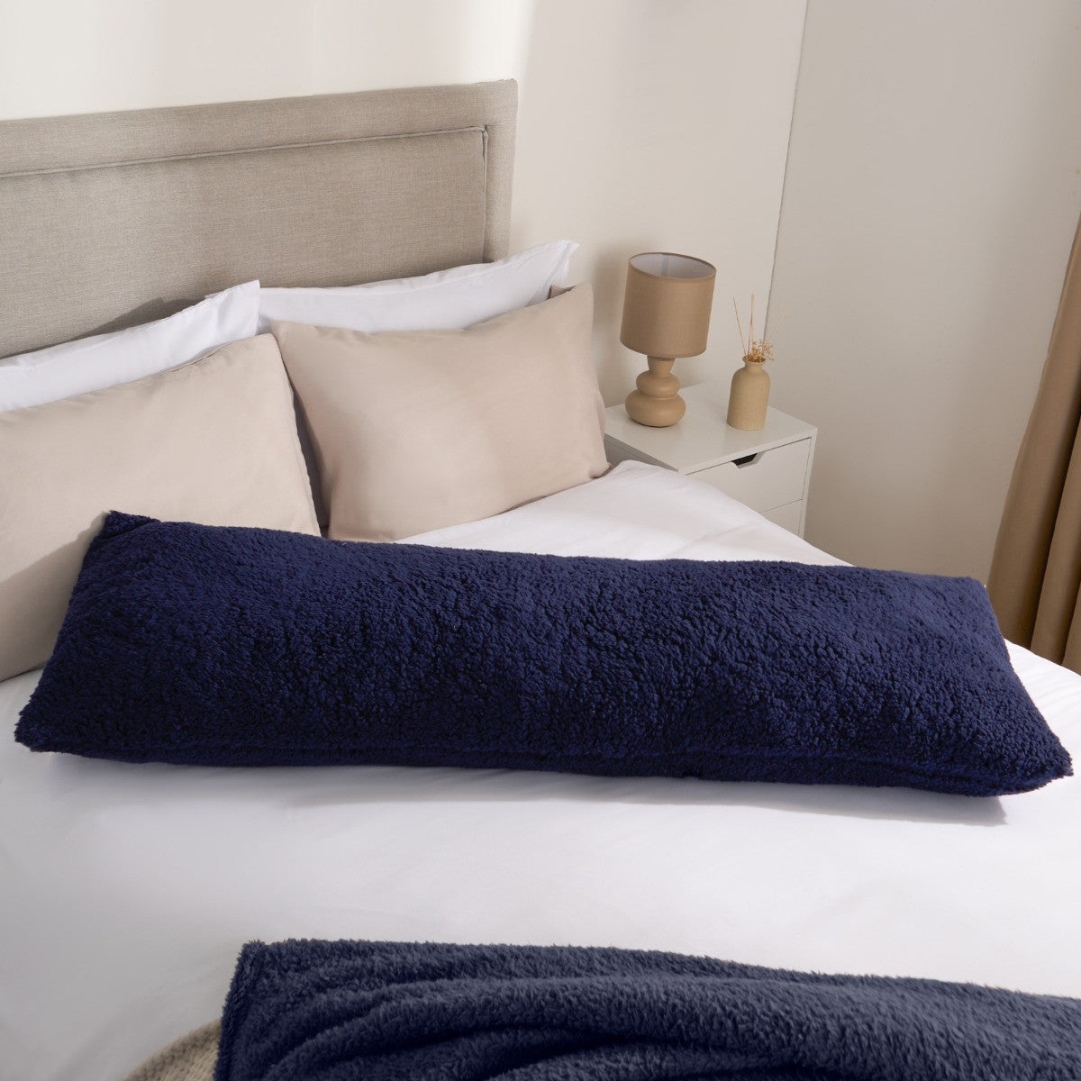 Teddy Bolster Pillow – Navy